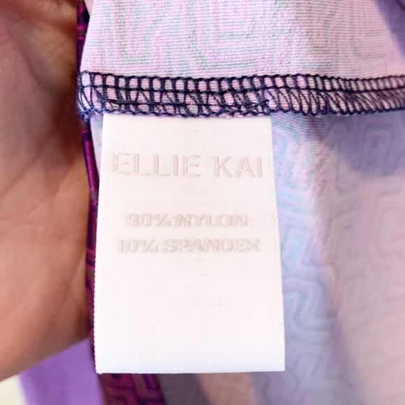 Ellie Kai Purple Geometric Dress Nylon Spandex Midi Size 4 - Picture 6 of 7